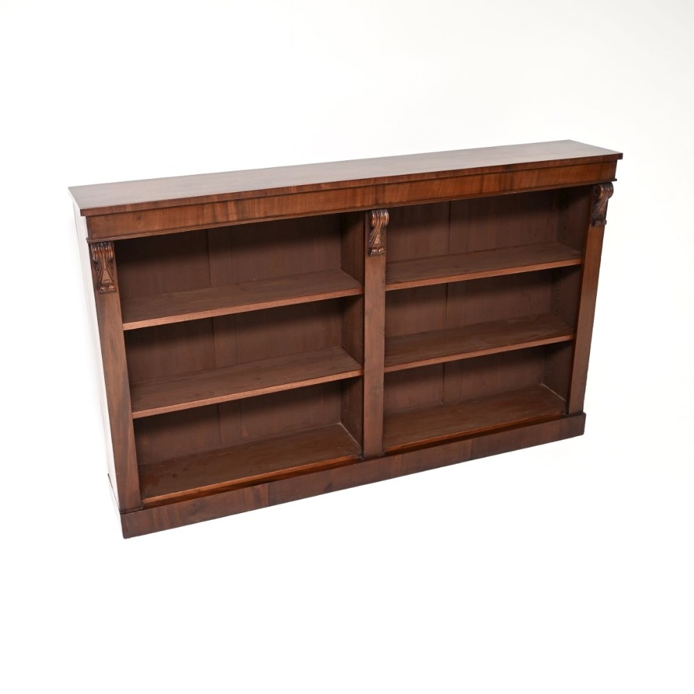 Antique Victorian Mahogany Open Bookcase
