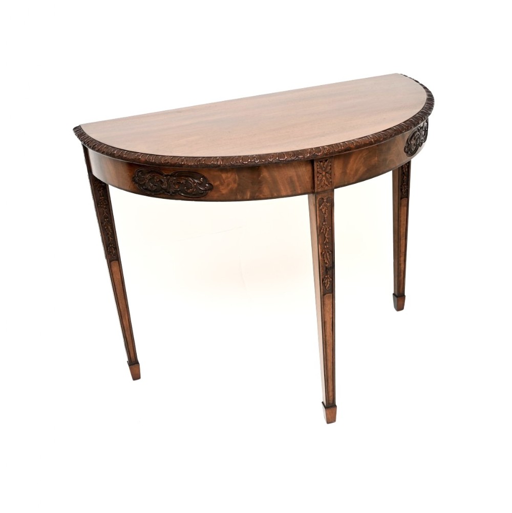 Antique Carved Mahogany Console Table

