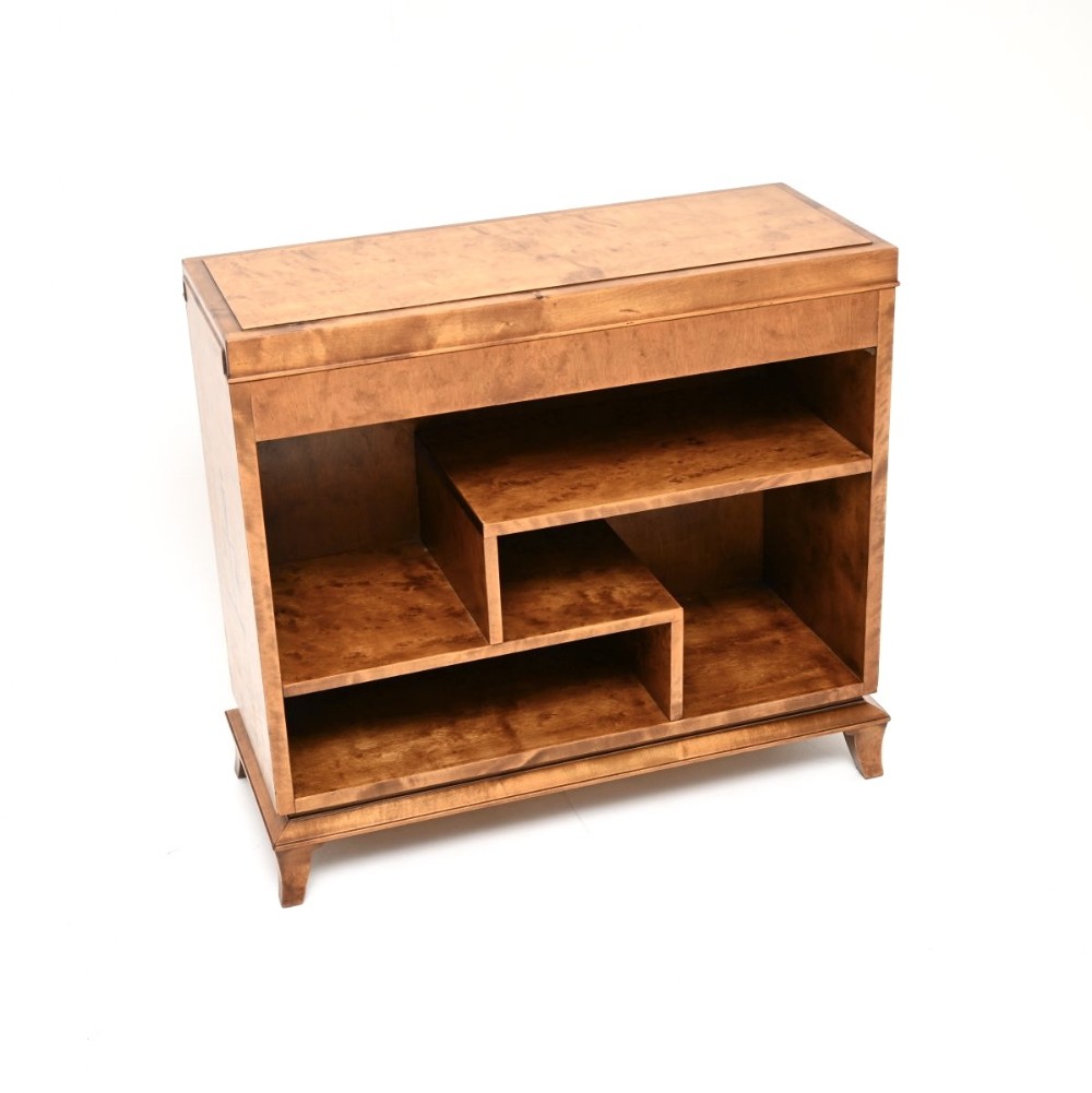 Swedish Biedermeier Satin Birch Open Bookcase
