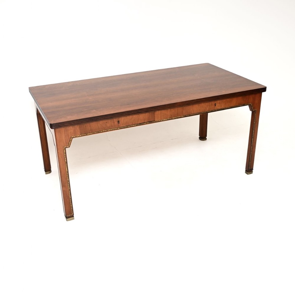 Danish Cabinetmaker Rosewood and Leather Desk
