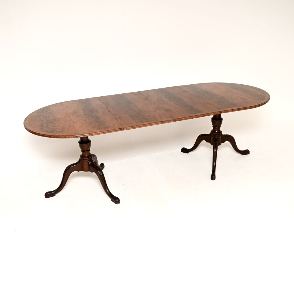 Antique Georgian Style Walnut Extending Dining Table
