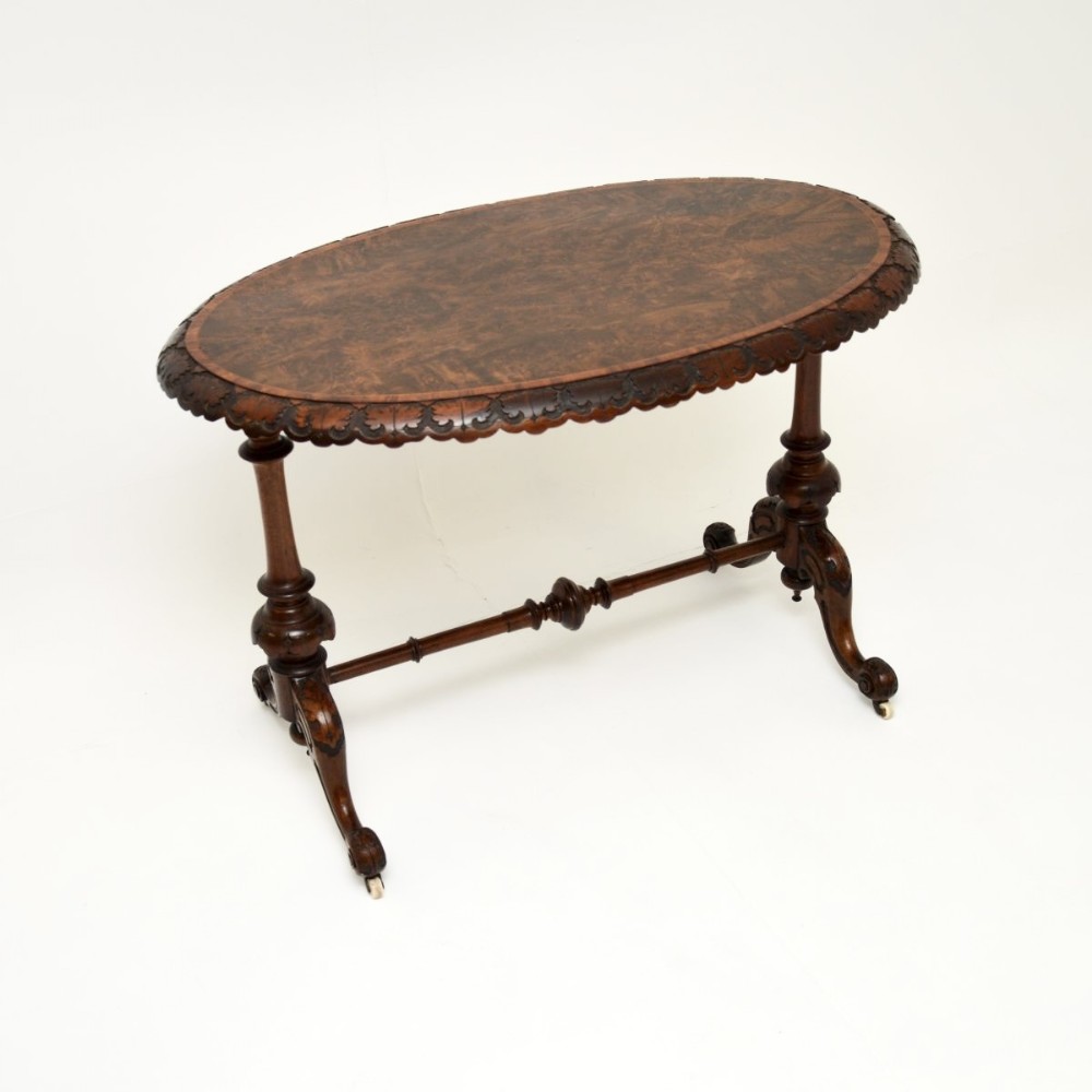 Antique Victorian Burr Walnut Occasional Side Table
