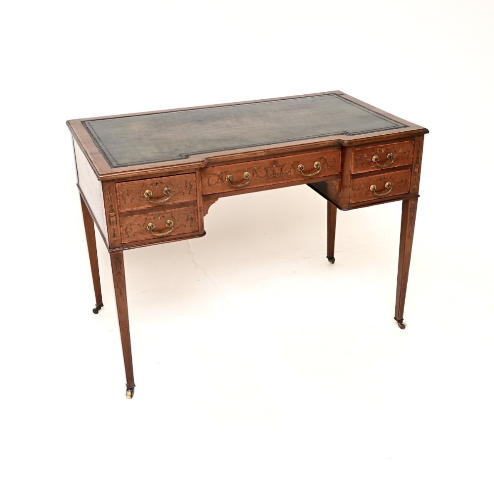 Antique Edwardian Inlaid Mahogany Desk
