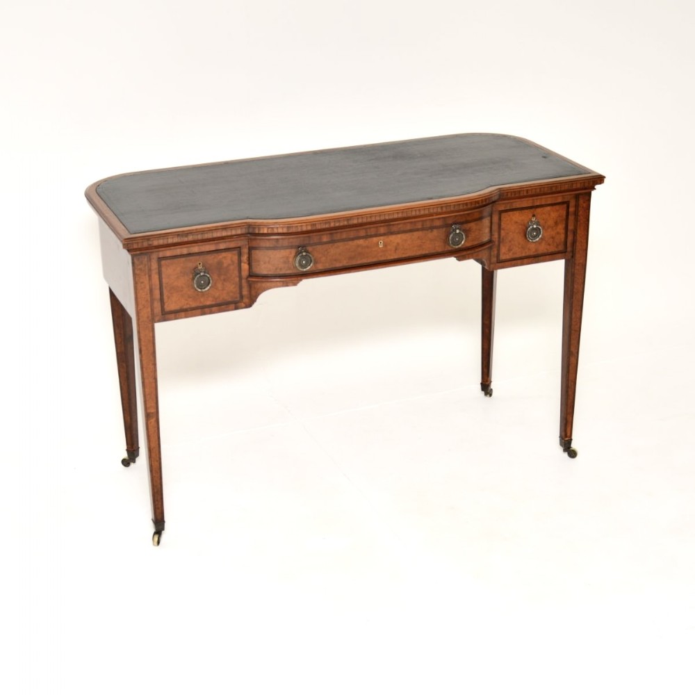 Antique Edwardian Inlaid Walnut Writing Table
