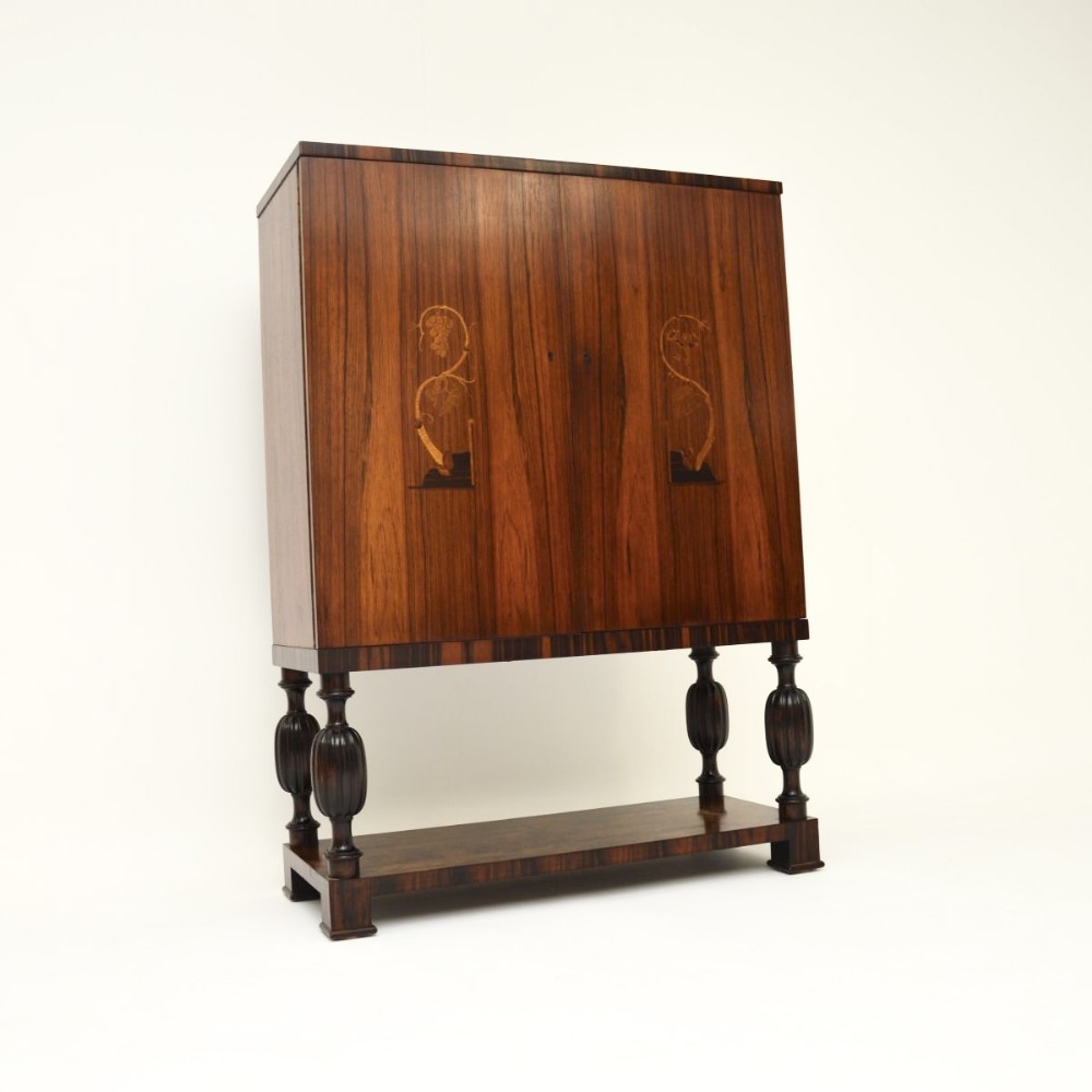 Swedish Vintage Inlaid Rosewood Cabinet
