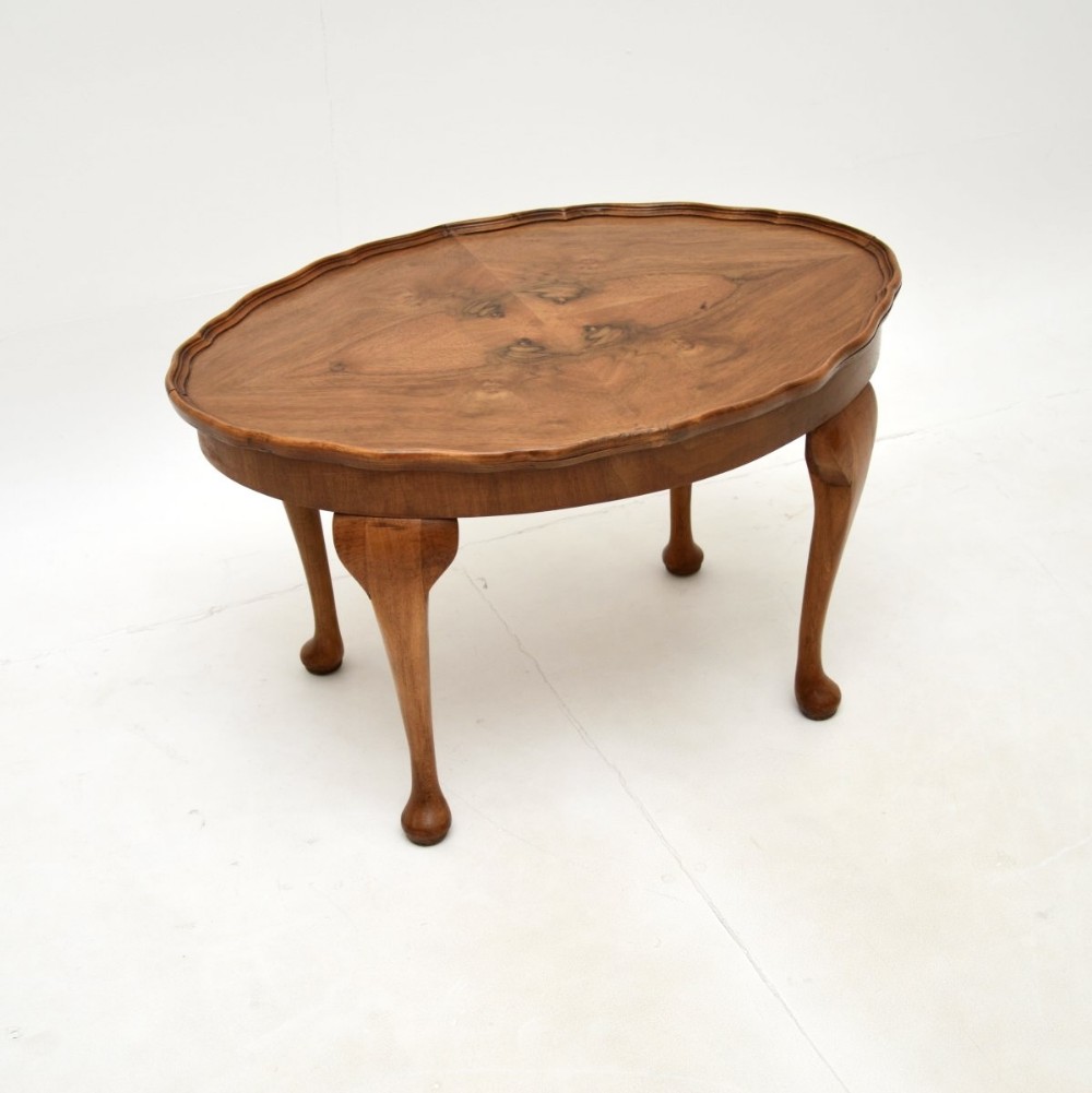 Antique Figured Walnut Pie Crust Coffee Table
