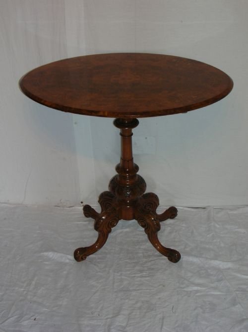 Antique Inlaid Burr Walnut Centre Table