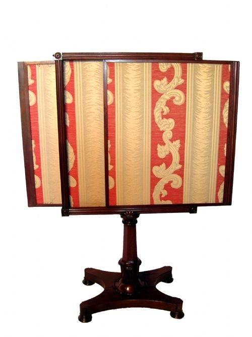 Antique Regency Mahogany Fire Screen
