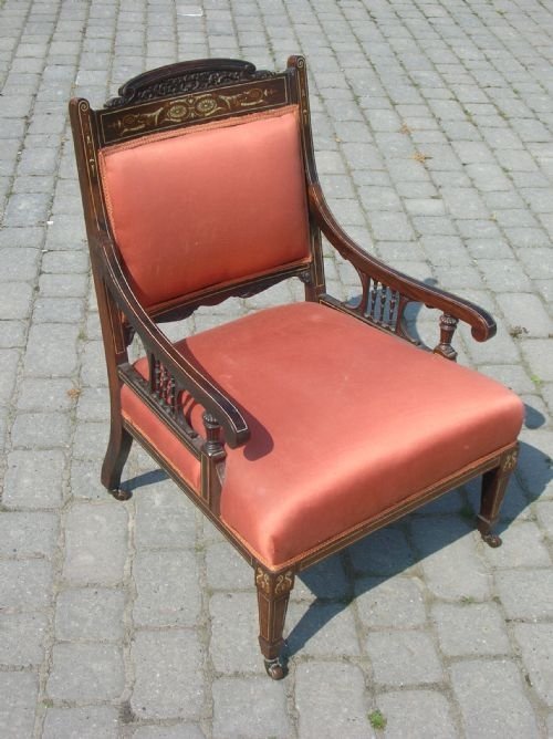 Antique Victorian Upholstered Armchair