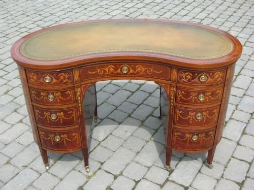 Antique Late 19th Century Mahogany Pedestal Desk