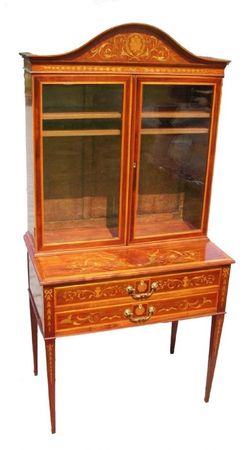 Antique Mahogany Inlaid Side Cabinet