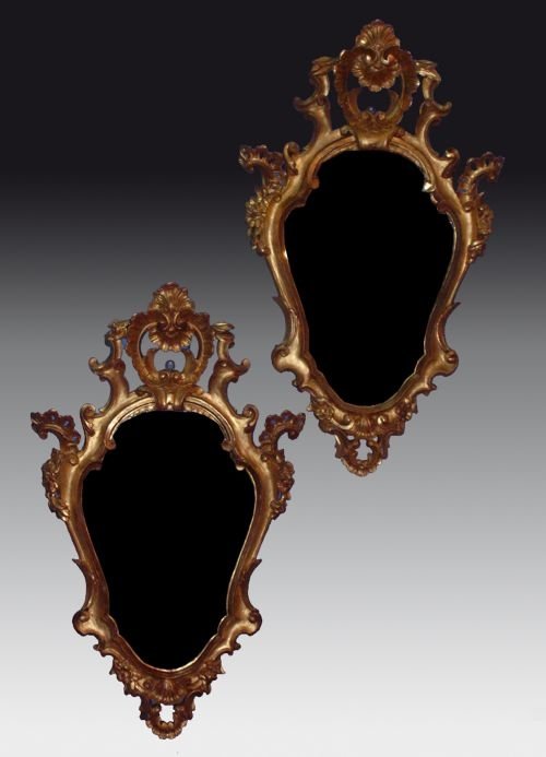 Antique Pair of Giltwood Wall Mirrors