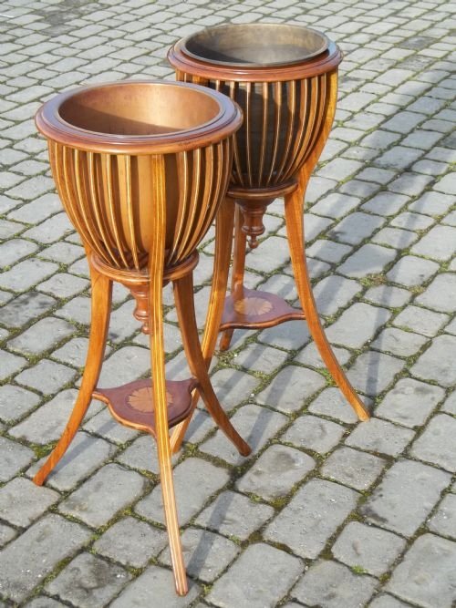 Antique Pair of Mahogany Planters