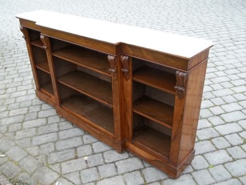 Antique Walnut Breakfront Bookcase
