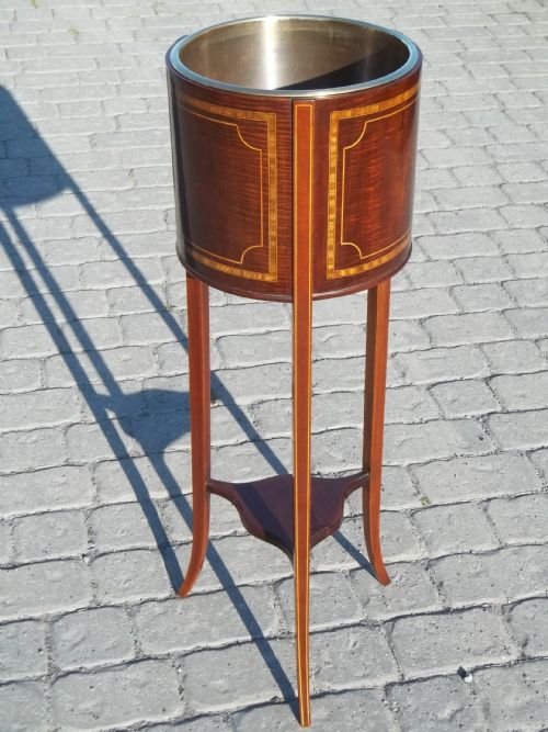 Antique Mahogany Inlaid Jardiniere