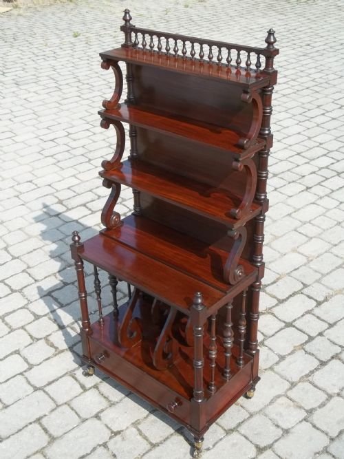 Antique Mahogany Waterfall Bookcase