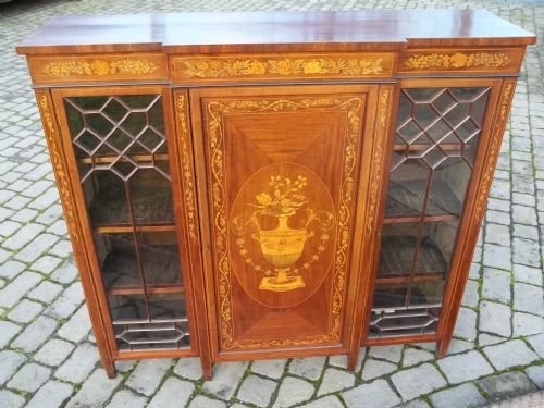 Antique Mahogany Inlaid Bookcase
