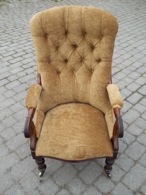 Antique Georgian Upholstered Armchair