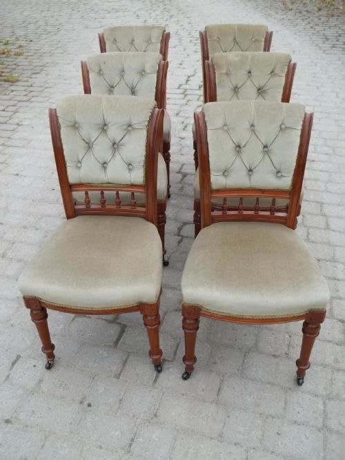 Set Six Antique Mahogany Dining Chairs