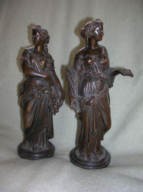 Antique Pair Regency Bronze Figures