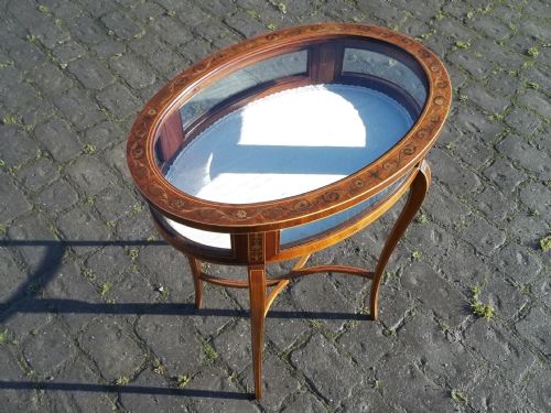 Antique Mahogany Inlaid Bijouterie Cabinet