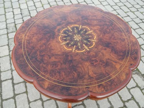 Antique Burr Walnut Inlaid Center Table