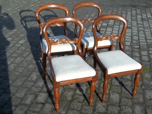 Antique Set Four Mahogany Dining Chairs