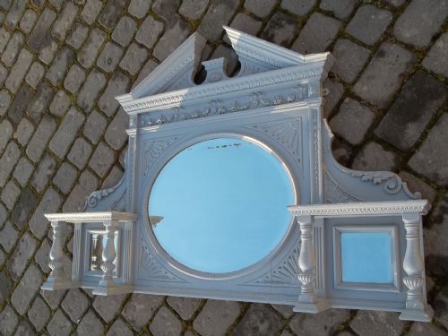 Antique Painted Over Mantel Mirror