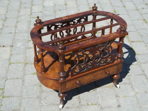 Antique Burr Walnut Canterbury