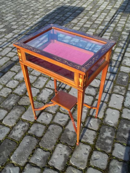 Antique Mahogany Inlaid Jewellery Cabinet