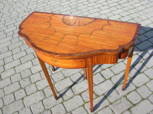 Antique Satinwood Inlaid Card Table