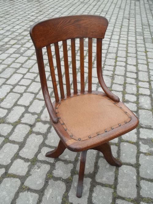 Antique Oak Swivel Desk Chair