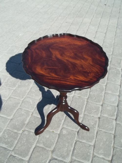 Antique Mahogany Piecrust Wine Table