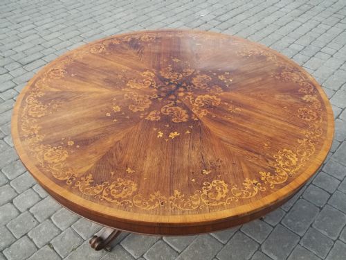 Antique Circular Inlaid Rosewood Centre Table