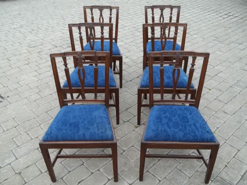 Antique Set Six Mahogany Dining Chairs