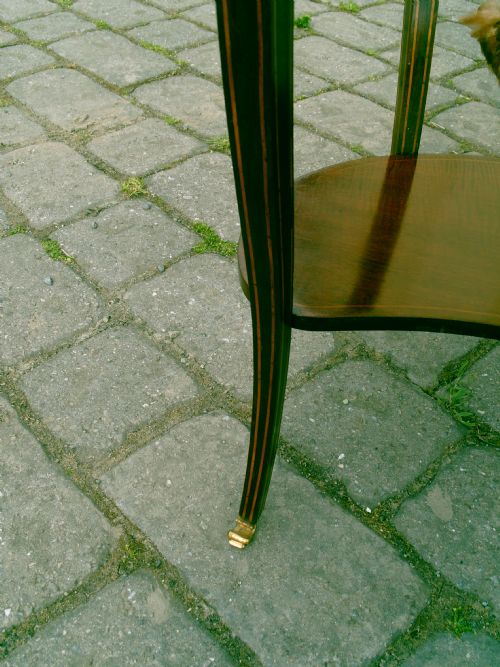 ANTIQUE MAHOGANY MARQUETRY INLAID LAMP OCCASIONAL KIDNEY SHAPED SMALL SIDE WINE WRITING LADIES SOFA TABLE C1895 - ADDITIONAL PHOTO 5