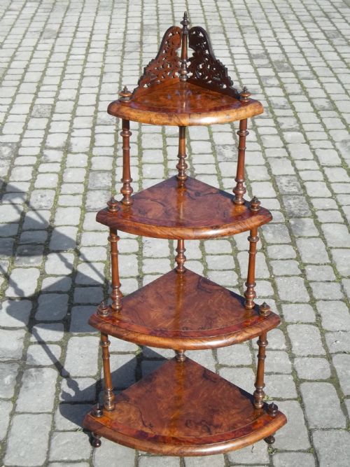 Antique Burr Walnut Whatnot