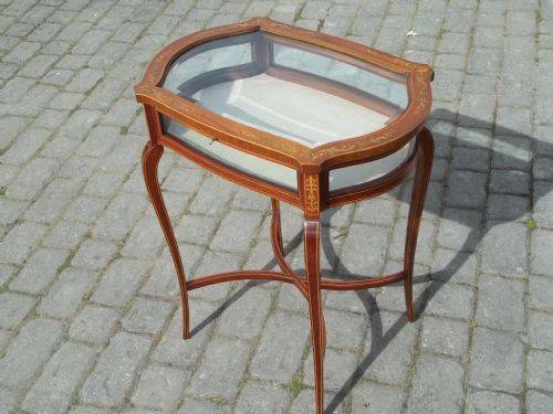 Antique Mahogany Inlaid Display Cabinet