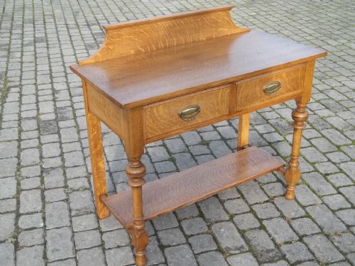 Antique Oak Side Hall Table of Arts and Crafts Lowboy Console Table Design