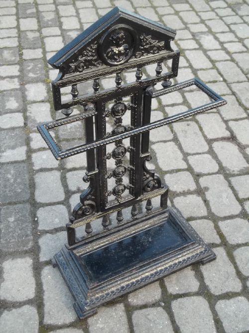 Antique Victorian 19th Century Cast Iron Umbrella Stick Stand