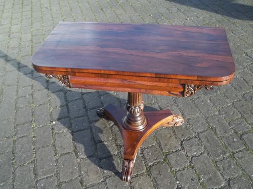 Antique Regency Rosewood Card Table or Side Hall Lamp Sofa Occasional Games Table