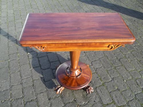 Antique Regency Mahogany Card Games Side Hall Lamp Sofa Table