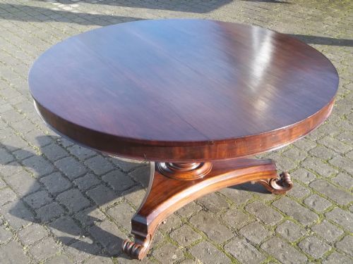 Antique Circular Large Round Mahogany Dining Centre Table