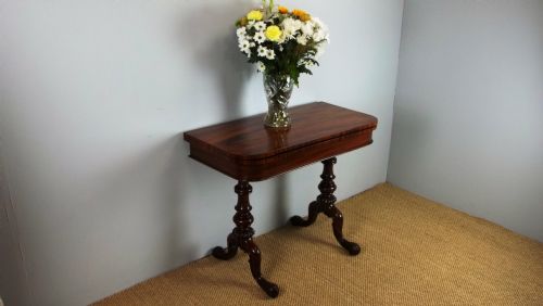 Antique Stamped Gillows Lancaster Regency Goncalo Alves Games Card Console Pier Lamp Sofa Hall Side Table of Rosewood Figuring. C.1825
