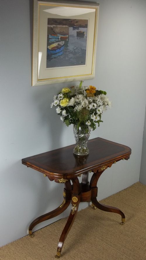 A Rare Regency Rosewood Umbrella Games Card Lamp Side Sofa Hall Console Pier Table. C.1810.