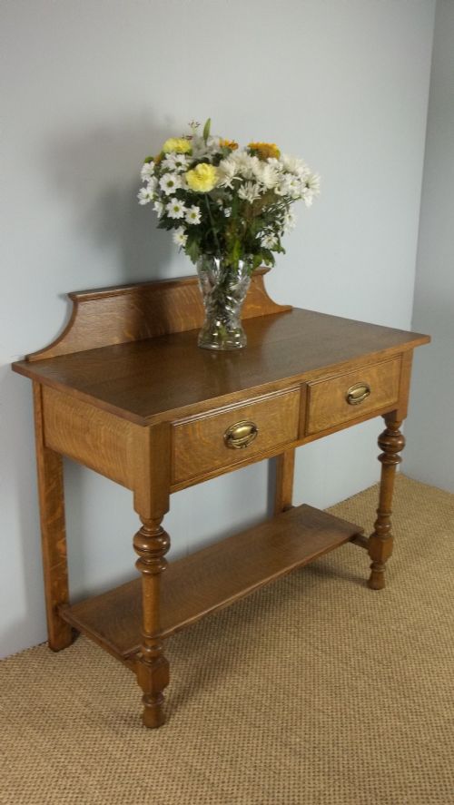 Antique Oak Side Hall Table of Arts and Crafts Lowboy Console Table Design