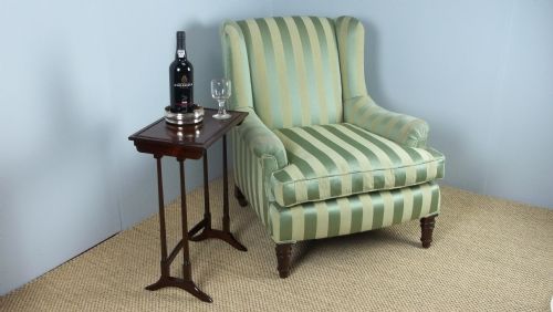 Antique £650 Upholstered Easy Tub Fireside Occasional Side Arm Chair. C.1860.