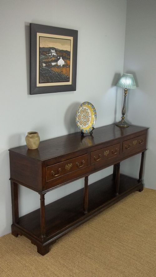 Antique Oak Georgian 18th Century Potboard Welsh/montgomery Dresser Base Sideboard