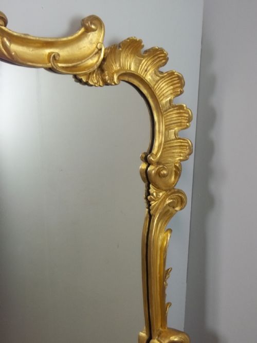 A STUNNING LARGE REGENCY ROCOCO ANTIQUE SOLID CARVED GILT WOOD OVERMANTEL OVERMANTLE GILTWOOD WALL PIER CONSOLE GILDED MIRROR C1830 - ADDITIONAL PHOTO 1