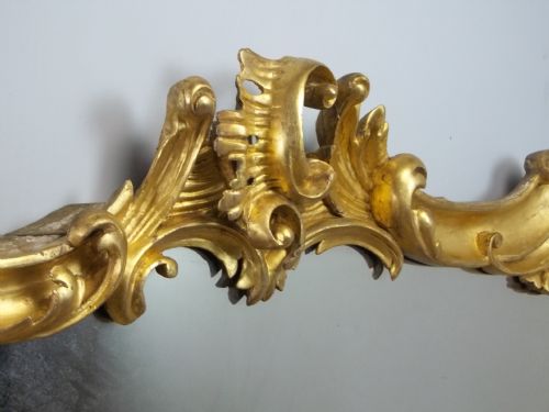 A STUNNING LARGE REGENCY ROCOCO ANTIQUE SOLID CARVED GILT WOOD OVERMANTEL OVERMANTLE GILTWOOD WALL PIER CONSOLE GILDED MIRROR C1830 - ADDITIONAL PHOTO 2
